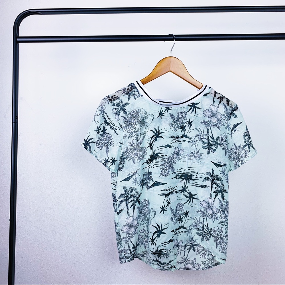 Eyeshadow Sheer Palm Tree Floral T-shirt Medium